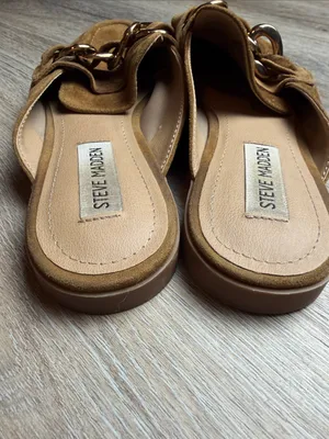 Steve Madden Cassady Tan Suede Chain-Accent Mules Size 8.5 M thumbnail 9