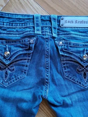 Rock Revival Jasmine Skinny Blue Jeans Womens Sz 26 (26x31) Stretch Rhinestone thumbnail 10