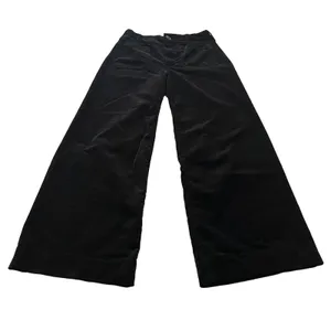 Anthropologie Maeve Colette Velvet Wide-Leg Pants Trousers Crop Black Size 26 thumbnail 2