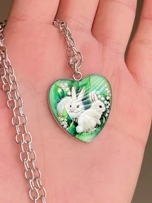 Handmade Kawaii retro fairy cottage style cute rabbits $ flower necklace🐇🦋💕🌳 thumbnail 6