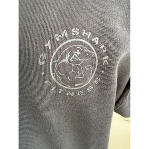 Gymshark Fitness Womens Large Black Short Sleeve‎ Raw Edge Sweatshirt A5A2U Logo thumbnail 5