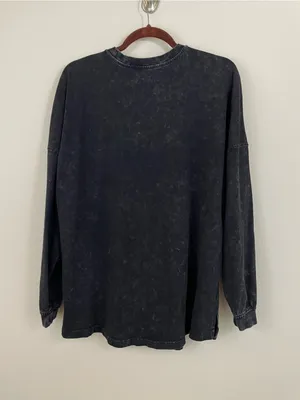 Ariat Black Mineral‎ Washed Cowgirl Era Long Sleeve Oversized Tee Shirt Size M thumbnail 7