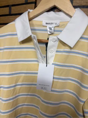 Bailey 44 yellow stripe long sleeve crop polo size XS thumbnail 3