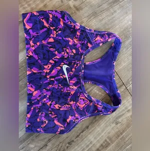 Nike Dri fit purple and pink sports bra #fitness XS thumbnail 1