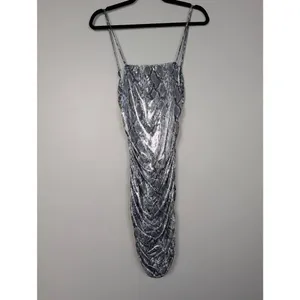 Akira snake print iridescent metallic body con dress Medium thumbnail 2