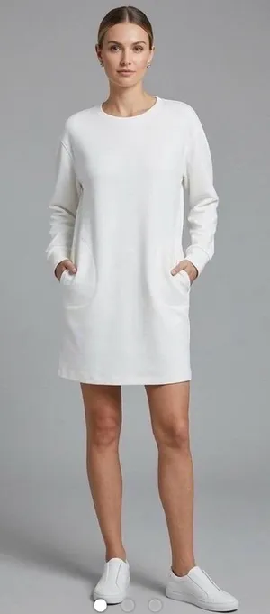 ✨ SPANX AirEssentials Crewneck Dress Long Sleeve Size‎ M 🤍✨ thumbnail 1