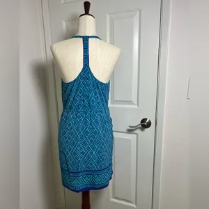 Alice & Trixie Teal and Navy Geometric Dress Size Medium‎ thumbnail 3