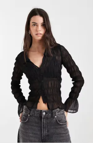 Black Sheer Top ASOS thumbnail 1