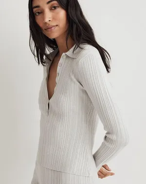 Madewell x Aimee Song Shimmer Polo Sweater Size XS thumbnail 3