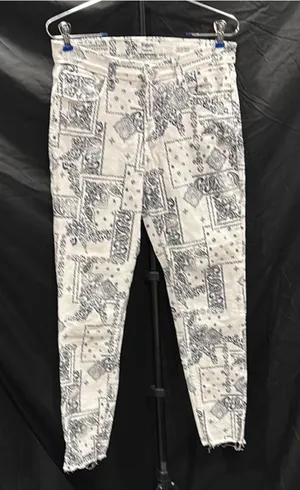 Kensie White & Black Patterned Ankle Jeans thumbnail 1