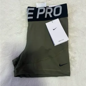 Army Green Nike Pro Shorts thumbnail 1