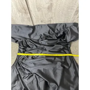 Black Off The Shoulder Ruched Maxi Dress High Slit Formal Gown Small thumbnail 9