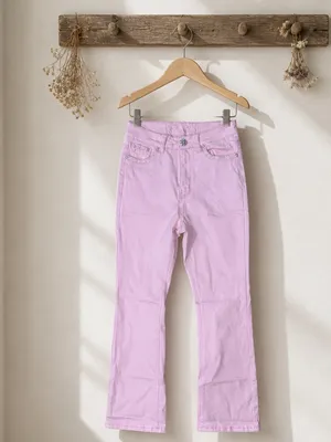 High-Rise Pink Wide-Leg Jeans for Women thumbnail 3