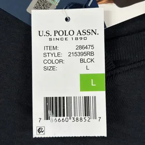 US Polo Assn Womens Black V-Neck Long‎ Sleeve Cotton T-Shirt Logo Large Capsule thumbnail 6