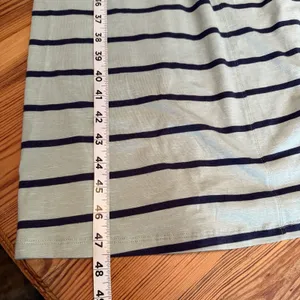 Toad & Co‎ Samba Muse Dress Green W/Navy Stripe Organic Cotton Travel Midi Med thumbnail 9