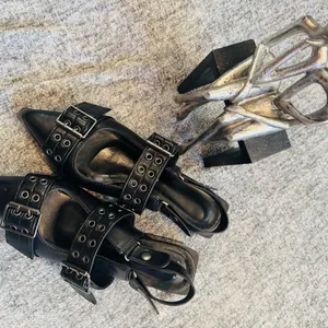 Stylish Black Women's Buckle Shoes Size 8 thumbnail 6