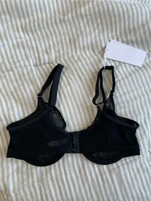 New HSIA Seraphina Unlined Underwire Sheer Mesh Bra Size 36C Black Balconette thumbnail 8
