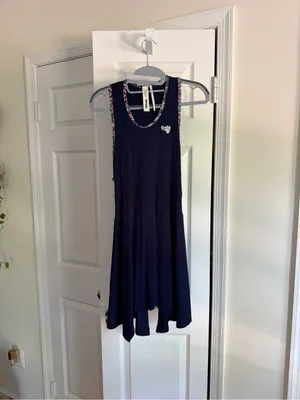Gola x Anthropologie Sun’s Out Mini Dress Navy Floral Trim Athletic Dress Size M thumbnail 4