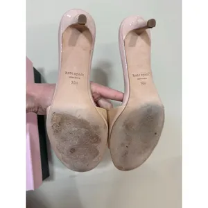 Kate Spade Savvi nude patent leather slide kitten heel sandal 7,5 thumbnail 5