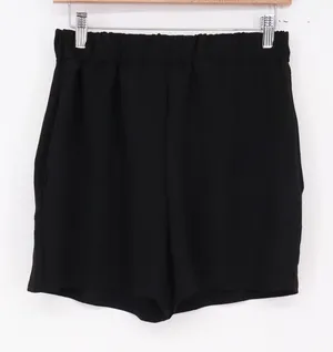 Unbranded Shorts Women S Casual Elastic Waist Black Textured Excellent thumbnail 1