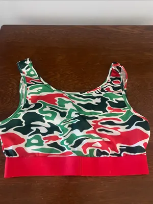 ethika Red, Green & Black Camo Sports Bra small thumbnail 2