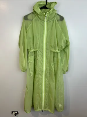 Athleta Skyline Anorak Lime Green Sheer Hooded Windbreaker Travel Jacket XXS thumbnail 3