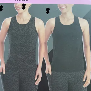 Members Mark Womens Tank Tops Size S Leopard/Black Semi Fitted Zen 2-Pack Sports thumbnail 6