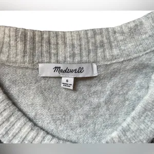 MADEWELL Olive Green/Gray/Beige Merino/Alpaca Wool Blend Crew Neck Sweater Small thumbnail 8