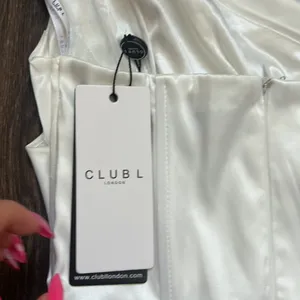 Club L White Bardot Corset MIDI Dress thumbnail 4