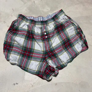 Aerie Plaid pajama Shorts - Red & Green Tartan medium thumbnail 1