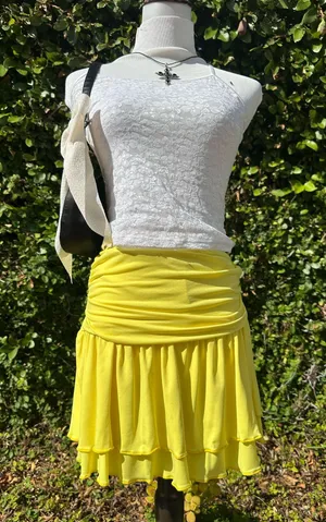 ✨Y2k yellow ruffle skirt thumbnail 1