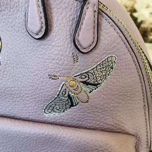 x Chelsea Champlain Leather Mini Charlie Backpack, Lilac Purple, F77899 thumbnail 3