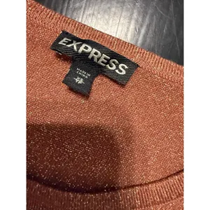 Express Womens Rose Gold Metallic Shimmer Ruched Long Sleeve‎ Bodycon Dress XS thumbnail 4