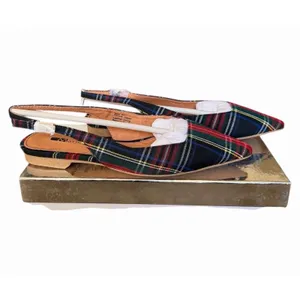 Matiko Lori Tartan Plaid Slingback Pointed Toe Flats Women’s 37 NIB Modern thumbnail 6