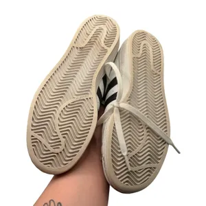 Adidas Superstar Sneakers 6.5 White Black Leather Classic Shell Toe College Shoe thumbnail 4