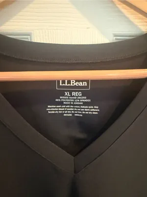 L.L. Bean Black Athletic V-Neck Cap Sleeve Midi Dress thumbnail 2