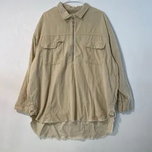 OFFLINE by Aerie Corduroy Pullover XL Beige Oversized Shacket Boho thumbnail 2