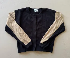 Meli Cropped Ribbed Sleeve Cardigan thumbnail 1