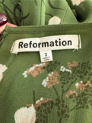 REFORMATION Carolena Midi Dress In Lomita Green Size 2 thumbnail 5