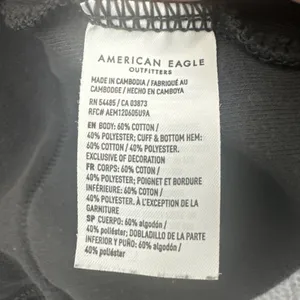 American Eagle Huggable Sweatshirt Charcoal Gray Sherpa Fleece Women's XL thumbnail 4