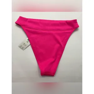 Hollister Hot Pink Ribbed Bikini Bottom Size S thumbnail 2