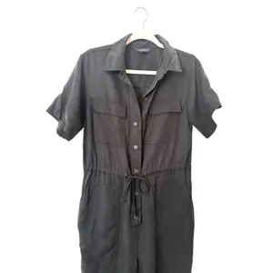 BANANA REPUBLIC Drawstring‎ Waist Short Sleeve Jumpsuit Black Medium thumbnail 3