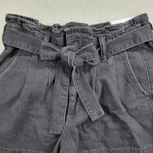 American Eagle Womens Mom Short Size 4 Black Denim‎ Paperbag Super High Rise NEW thumbnail 9