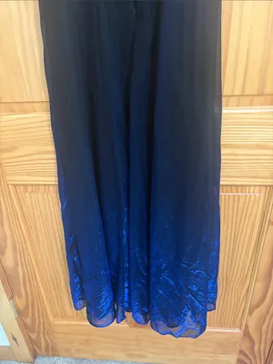 Vintage 90s Betsy & Adam Blue Glitter Prom Dress Size 8 thumbnail 6