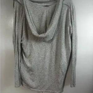 Athleta Purana Wrap Sweatshirt Hoodie Draped Top Heather Gray Size Small thumbnail 6