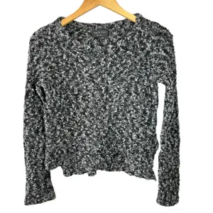 Rag & Bone Black & Gray Textured Merino Wool Blend Sweater Size Small thumbnail 2
