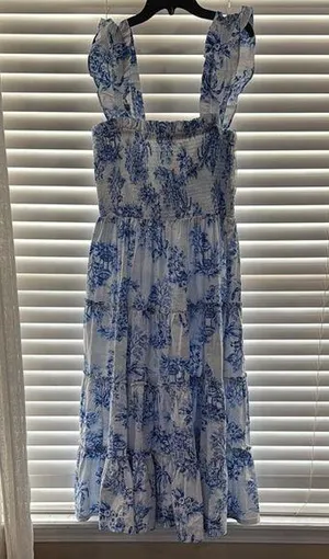 Crown & Ivy Blue and White Sleeveless Sundress thumbnail 1