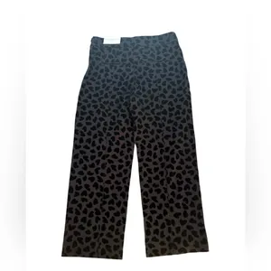 Ann Taylor Black Velvet Heart Pants Wide Leg High Rise Cropped Womens 4 NEW thumbnail 3