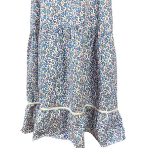 Lanz of‎ Salzburg XL Blue Floral 100% Cotton Nightgown Dress Prairie Cottagecore thumbnail 4