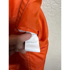 Joyrich Orange Nylon Utility Bib Overalls Jumpsuit Logo Streetwear Womans L thumbnail 7